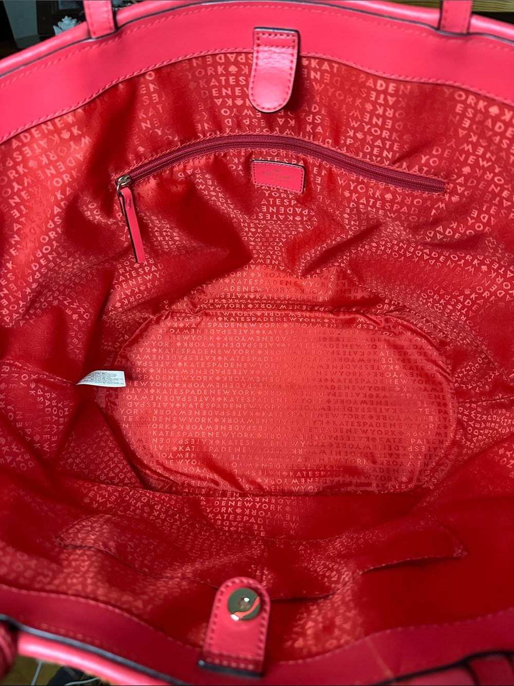 kate spade New York Anabette Straw Fringe Tote in Red, Orange, Pink - Picture 3 of 5